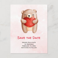 Mignonne ours en peluche portant un coeur rouge Éc