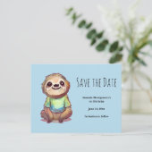 Invitation Carte Postale Mignonne Sloth portant une chemise Enregistrer la  (Debout devant)