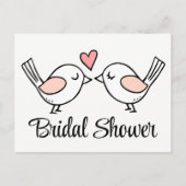 Invitation Carte Postale Mignons Inséparables rose Black Lovebirds Fête des (Devant)