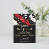 Invitation Carte Postale Mince Pompier de la Ligne Rouge Retraite (Debout devant)