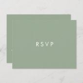 Invitation Carte Postale Minimal chic Sage | Mariage CHOIX DE REPAS RSVP (Devant / Derrière)