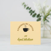 Invitation Carte Postale Minimalist Coffee Quote Postcard | Funny Good Inte (Debout devant)