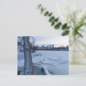 Invitation Carte Postale minneapolis skyline et glace mississippi (Debout devant)