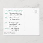 Invitation Carte Postale Mint Green Polka-Dots ・ Woodland Fox ・ Custom (Dos)