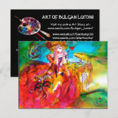 Invitation Carte Postale MIRANDOLINA, Masque de Carnaval vénitien (Devant / Derrière)