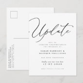 Invitation Carte Postale Mise à jour du report du Mariage (Devant / Derrière)