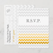 Invitation Carte Postale Mod chevron jaune et gris Ombre mariage rsvp (Devant / Derrière)