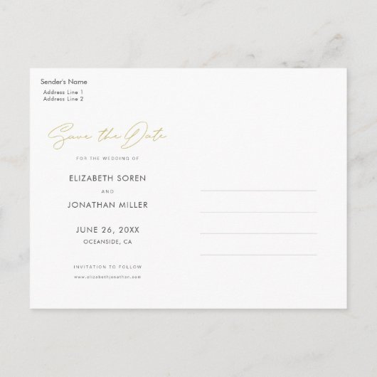 Invitation Carte Postale Modern Multi Photo Collage Mariage Enregistrer la  (Dos)