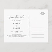 Invitation Carte Postale Modern Script 3 Photo Enregistrer la date (Dos)