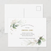 Invitation Carte Postale Moderne, Botanique, Verdure, aquarelle, Bébé garço (Devant / Derrière)