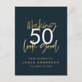 Invitation Carte Postale Moderne éditable anniversaire simple élégant éléga (Devant)