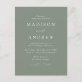 Invitation Carte Postale Moderne Elegant Sage Green QR Code Mariage (Devant)