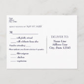 Invitation Carte Postale Moderne Élégante Guirlande de Lumières Bleue Répon (Dos)