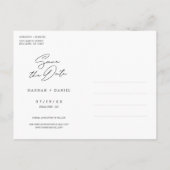 Invitation Carte Postale Moderne Enregistrer la date Photo Mariage Inviter  (Dos)