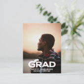 Invitation Carte Postale Moderne Gras Script Minimal Photo Graduation Party (Debout devant)