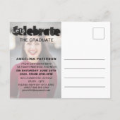 Invitation Carte Postale Moderne Simple Diplôme Photo Rose Gold (Dos)