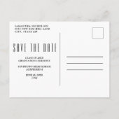 Invitation Carte Postale Moderne tendance blanche Graduation 4 Photo Collag (Dos)