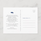 Invitation Carte Postale Modifier les plans de graduation photo marine hard (Dos)