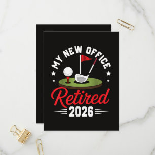 Invitation Carte Postale Mon Nouveau Bureau Retraité 2026 Golf Retraite