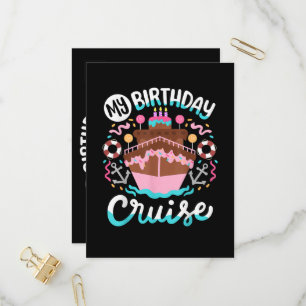 Invitation Carte Postale Mon voyage en croisière pour mon anniversaire