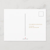 Invitation Carte Postale Monogramme De Cimier D'Or Retard De La Date (Dos)