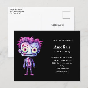 Invitation Carte Postale Monstre de Frankenstein drôle Halloween Anniversai
