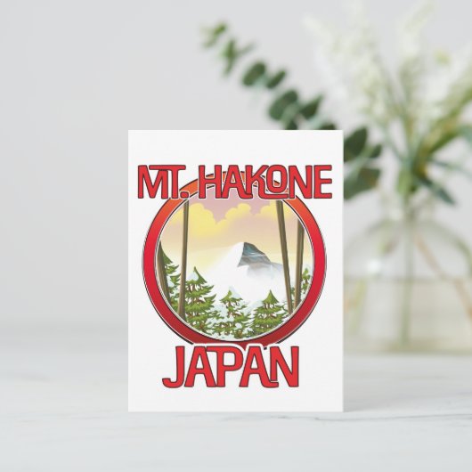 Invitation Carte Postale Mont Hakone Japon (Debout devant)