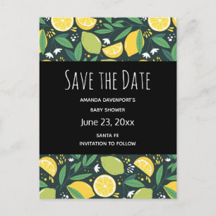 Invitation Carte Postale Motif de Fruits de citron jaune et de citron jaune