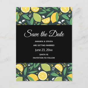 Invitation Carte Postale Motif de fruits de citron jaune et lime Enregistre