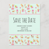 Invitation Carte Postale Motif mignon avec des animaux de pépinière Enregis (Devant)