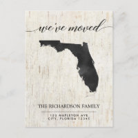 Moving faire-part, état de Floride rustique