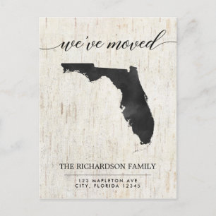 Invitation Carte Postale Moving faire-part, état de Floride rustique