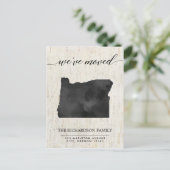 Invitation Carte Postale Moving faire-part, État de l'Oregon rustique (Debout devant)