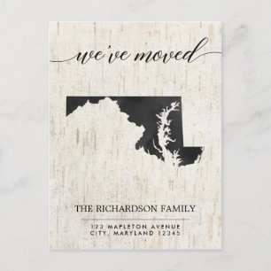 Invitation Carte Postale Moving faire-part, état du Maryland rustique