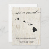 Invitation Carte Postale Moving faire-part, Hawaii État rustique (Devant / Derrière)