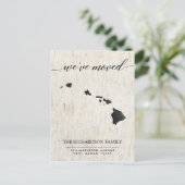 Invitation Carte Postale Moving faire-part, Hawaii État rustique (Debout devant)