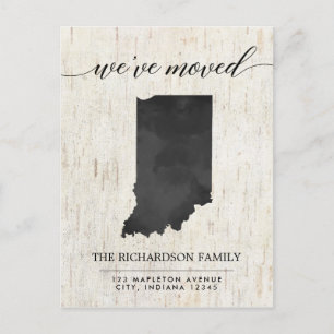 Invitation Carte Postale Moving faire-part, Indiana état rustique