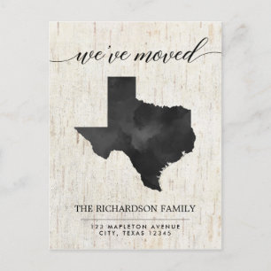 Invitation Carte Postale Moving faire-part, Texas état rustique