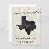 Invitation Carte Postale Moving faire-part, Texas état rustique (Devant / Derrière)