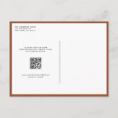 Invitation Carte Postale Mr & Mrs Rustic Script Terracotta QR Code Mariage (Dos)