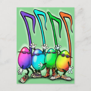 Invitation Carte Postale Music Notes Party