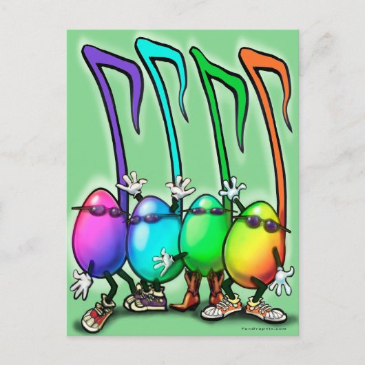 Invitation Carte Postale Music Notes Party (Devant)