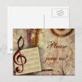 Invitation Carte Postale Musical (Devant / Derrière)
