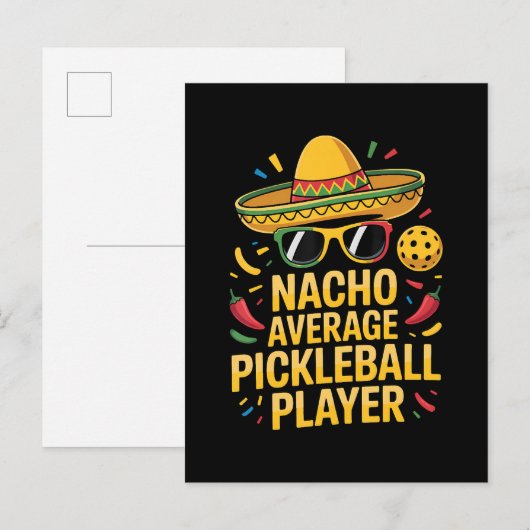 Invitation Carte Postale Nacho Average Pickleball Player (Devant / Derrière)