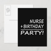 Invitation Carte Postale Naissance des infirmières : Infirmière + Anniversa (Devant / Derrière)