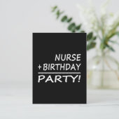 Invitation Carte Postale Naissance des infirmières : Infirmière + Anniversa (Debout devant)