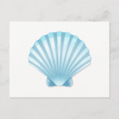 Invitation Carte Postale Nautical Shell Beach Mariage Bonjour Penser de vou (Devant)