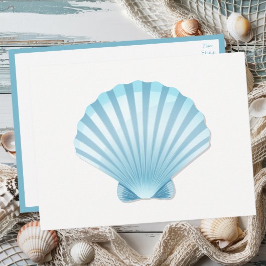 Invitation Carte Postale Nautical Shell Beach Mariage Bonjour Penser de vou