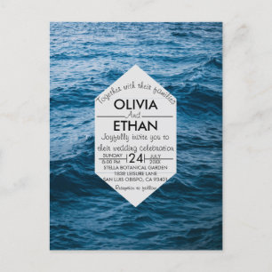 Invitation Carte Postale Nautique marine moderne