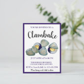 Invitation Carte Postale New England Clambake Clam Bake Beach Block Party (Debout devant)